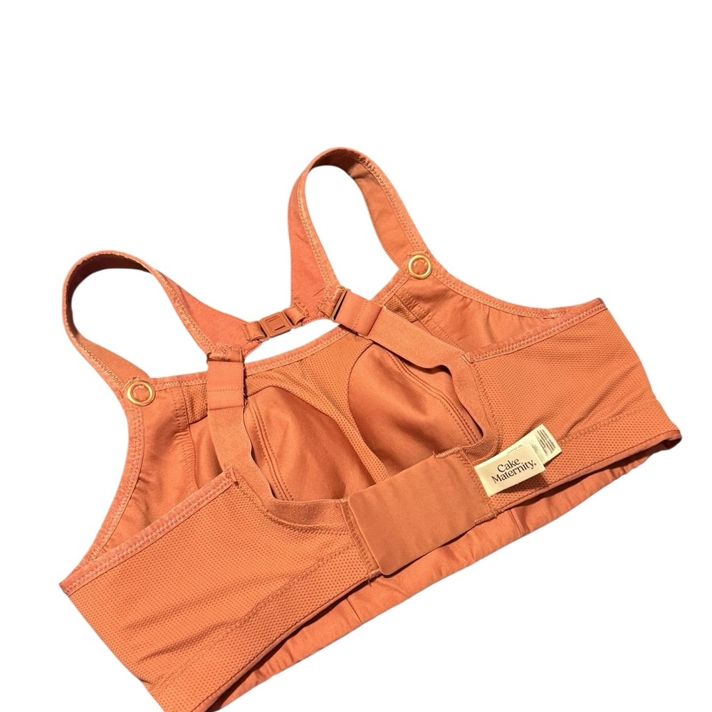Cake Maternity Popcorn Busty Wire Free Nursing Sports Bra Medium Brick Orange - Picture 13 of 16